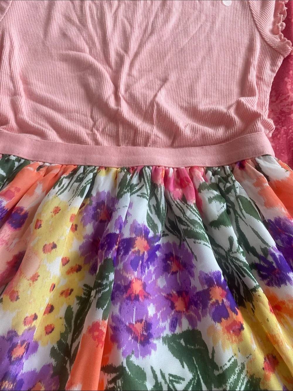 The Children's Place Pink Bodice Floral Skirt Dress